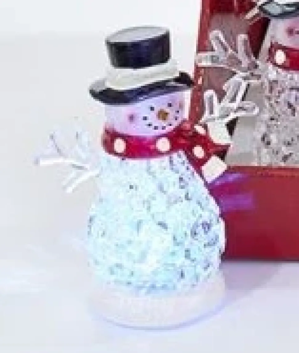 Battery-Operated Led Color Changing Light-Up Snowman/Santa