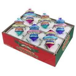 Christmas Brites 3.25" 6 Count Clear Shapes With Tinsel