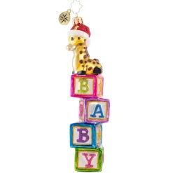 Cr, Block-Balancing Baby Giraffe, 1020753, Christopher Radko