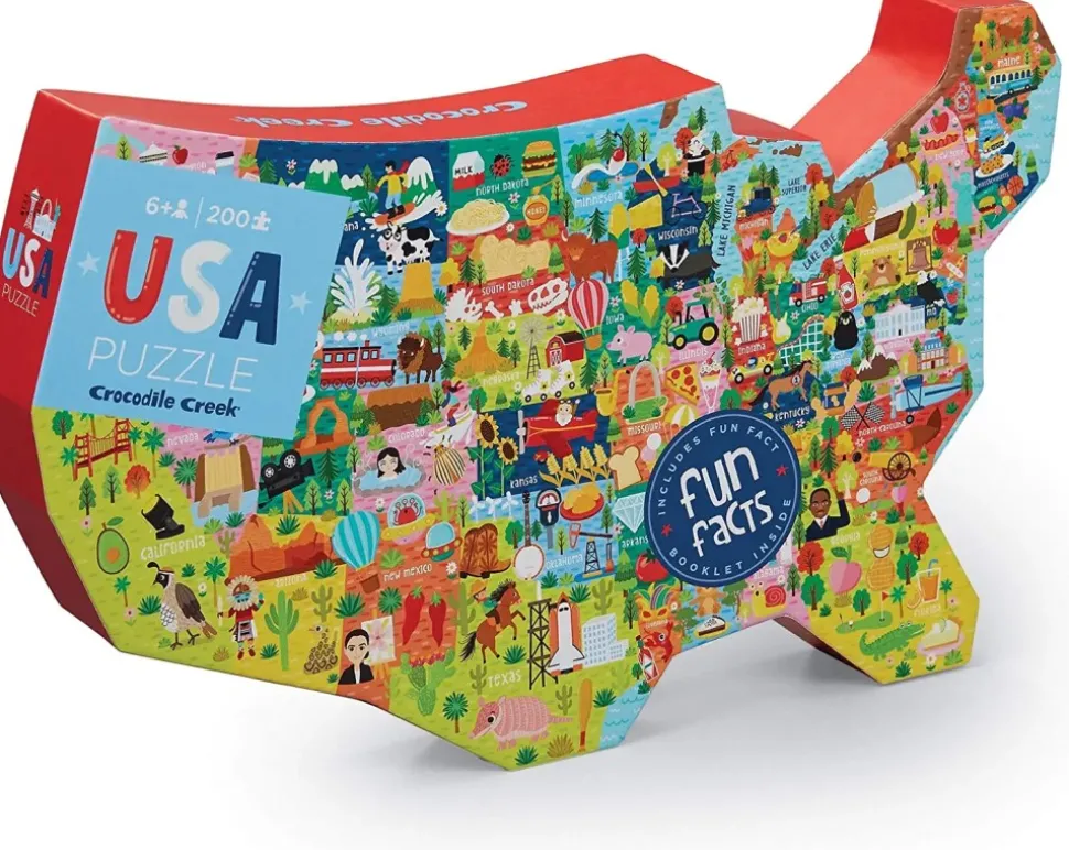 Crocodile Creek Usa Map Puzzle, 200-Piece Jigsaw Puzzle, 27001