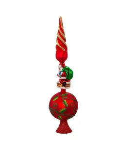 Glass Santa Un-Lit Treetop, 16