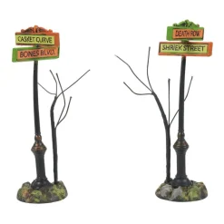 Hv, Creepy Village Street Signs, 6007705, Halloween Village
