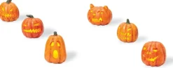 Hv, Lit Jack-O-Lanterns (Set Of 6), 810798, Halloween Village