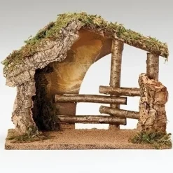 Italian Wooden Stable For 5", Fontanini, 50426