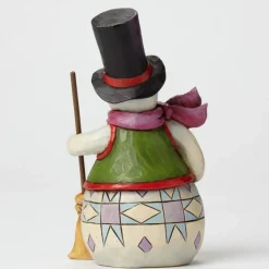 Pint Sized Snowman With Broom