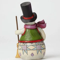 Pint Sized Snowman With Broom