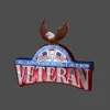 Proud To Be A United States Veteran Glass Plaque With Eagle Ornament, J1354