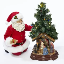 Santa With Nativity Scene Fabriche