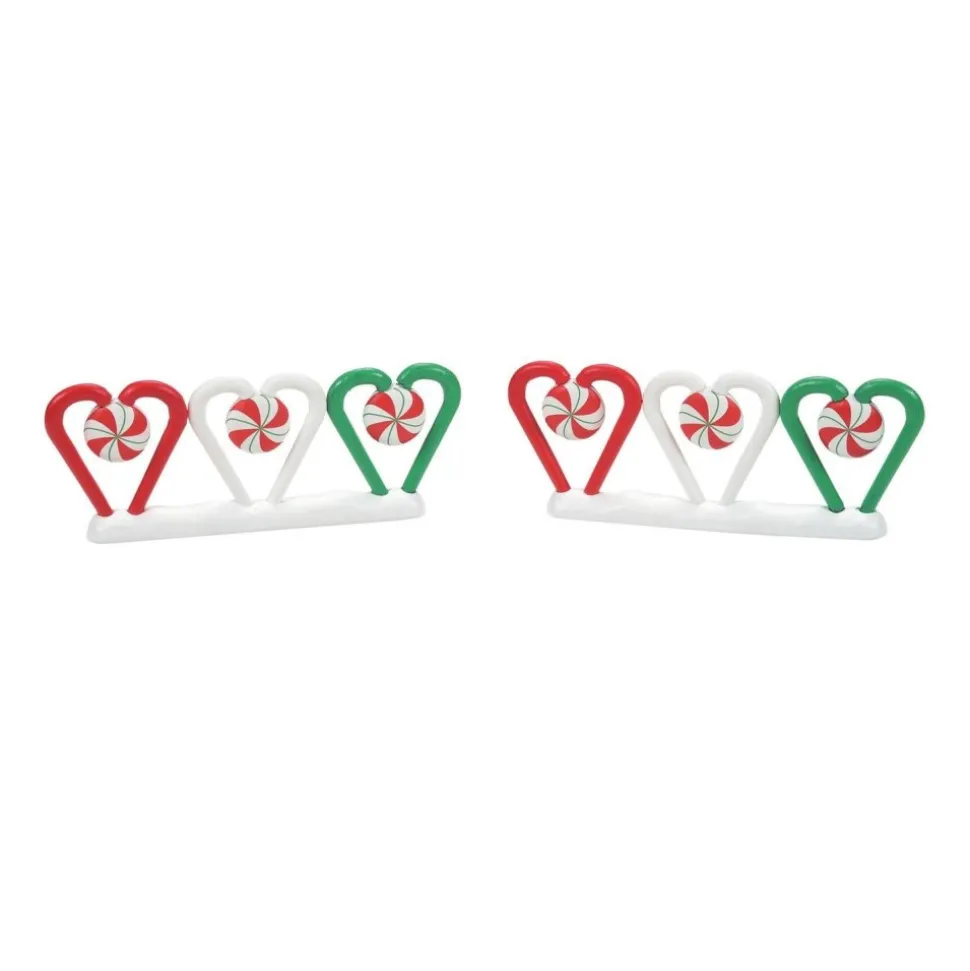 Va, Candy Cane Fence Set Of 2, 6011458, Department 56