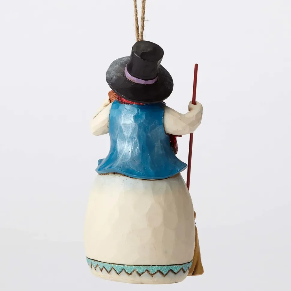 Wonderland Snowman/Broom Ornament