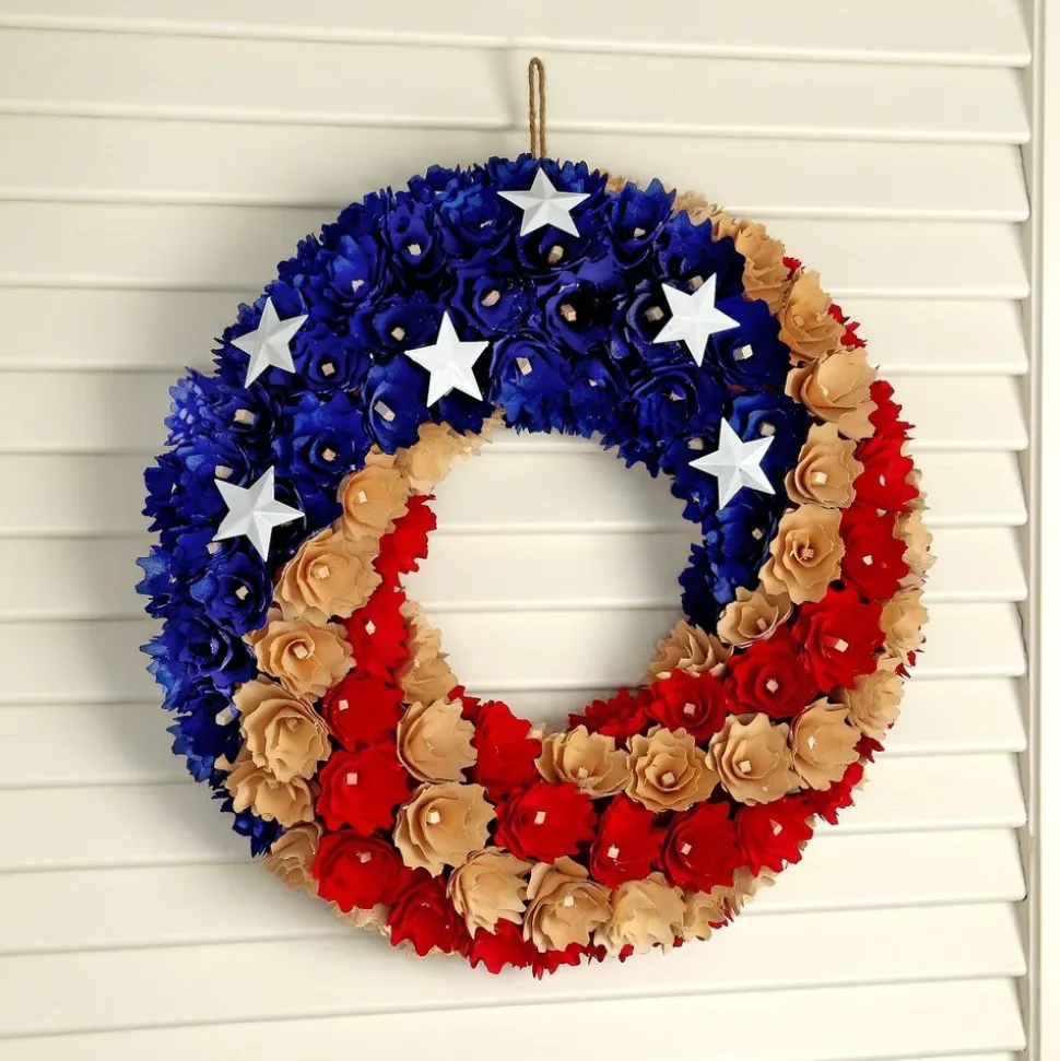 Woodshave Round Independence Wreath, Mtx20943